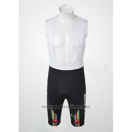 2010 Abbigliamento Ciclismo Quick Step Campione Belgio Manica Corta e Salopette